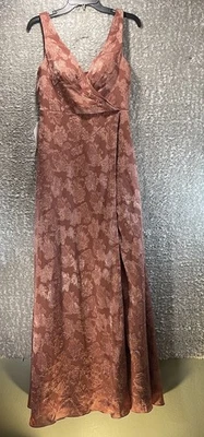 Azazie Atelier Bridesmaids Maxi Formal Dress Alia Dusty Pink V Neck Size 6 NWT - Image 1 of 4