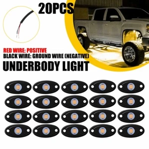 20X Amber Undercar LED Underglow Underbody System Light Neon Kit Lamp Waterproof - Picture 1 of 11