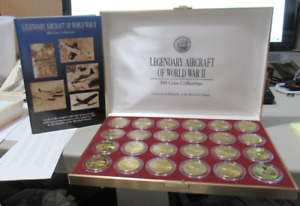 Rare 1991 Marshall Islands 24 Coin Medal Set, War Aircrafts of WWII, $10 Coins