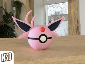 #196 Psiana Pokeball im Maßstab 1:1, 3D Druck, Pokemon, Gaming, Espeon - Bild 1 von 1