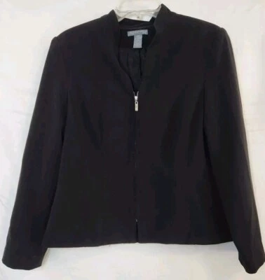 Chaqueta Blazer Mujer HILLARD AND HANSON Negra Cremallera Frontal Pequeña 14P Foto 1 de 4