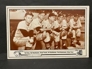 PLAYBALL PHOTO POSTCARD, GRAY/NEWHOUSER/TRUCKS/HOUTTEMAN/TROUT... 1948 TIGERS - Picture 1 of 2