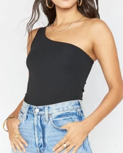 Show Me Your Mumu Uno Bodysuit Black One Shoulder Size Small - Picture 1 of 7