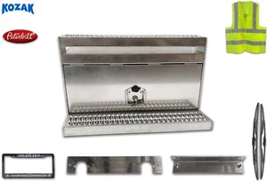 Caja de herramientas de aluminio escalón con soportes lado izquierdo Peterbilt 377, 385 + accesorios - Imagen 1 de 11