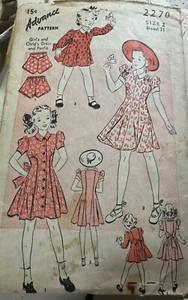 Abito e mutandine bambina Advance 2270 anni 40, taglia 2, completo - Foto 1 di 2