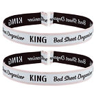 2 Pcs Adjustable Bed Sheet Organizer Bands 350x40mm, Pink/White (KING)