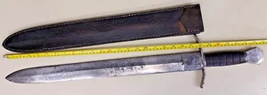 Rare Vintage Heavy Metal Sword w/ Leather Sheath Holder - Picture 1 of 21