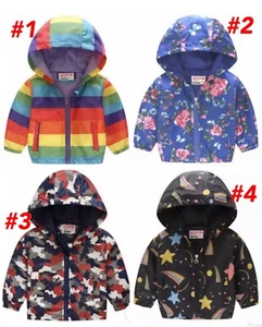 Children’s Cartoon Hooded All Seasons Waterproof Windbreaker Jackets - Picture 1 of 12