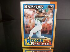 Rare Rickey Henderson Topps Record Breaker 1990 Card #7 Oakland Athletics MLB