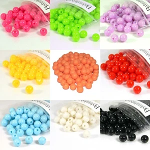50 bolas de plástico acrílico de 8 mm lisas redondas lisas opacas cuentas sueltas gruesas - Imagen 1 de 14