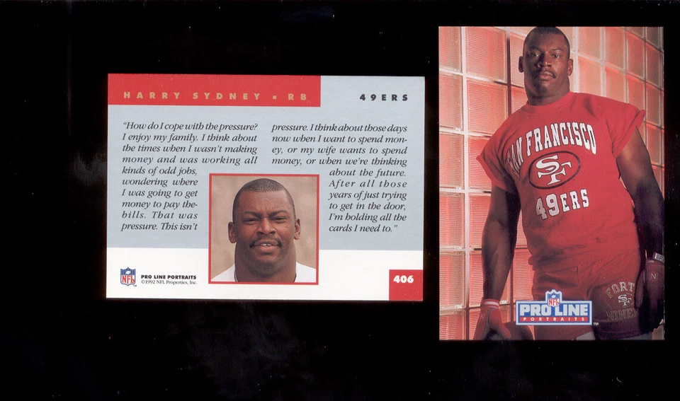 1992 Pro Line Portraits HARRY SYDNEY San Francisco 49ers Card  - Image 1 of 1
