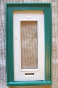 Vintage Dolls House DIY-Caroline's Home Full Plain Glazed Door & Green Frame #1 - Picture 1 of 1