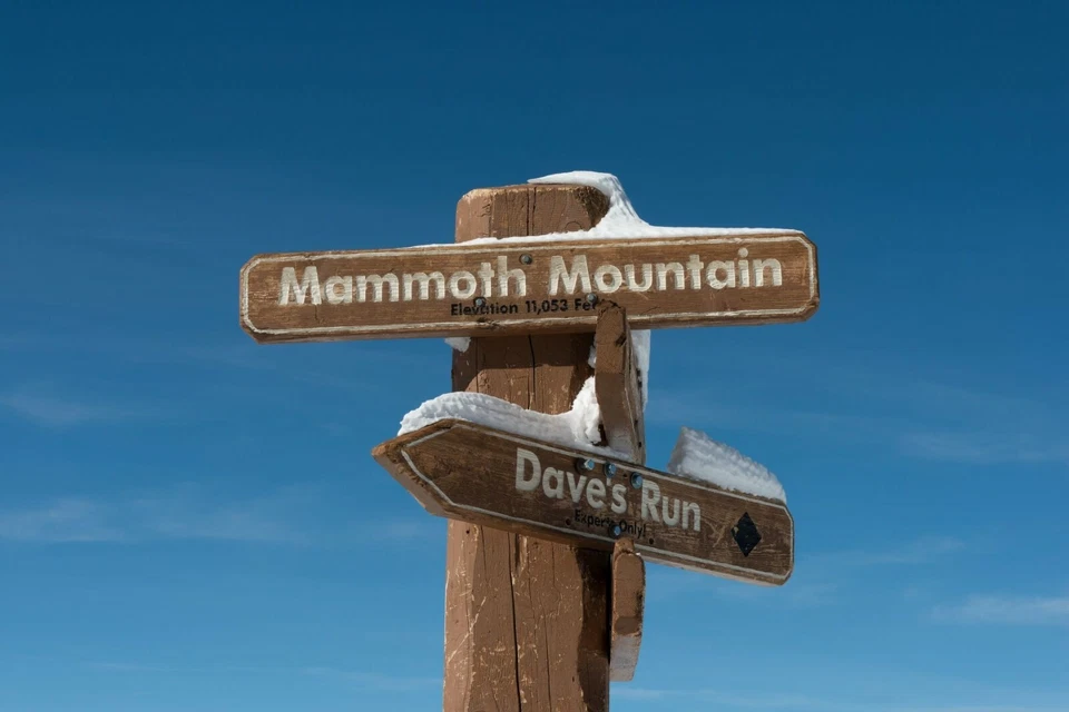 HISTORIX 8" x 10" Photo Signs Mammoth Mountain Dave's Run at Ski Area, Mammoth Lakes