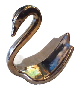 Vintage Swan Soap Dish Ceramic Bronze Brown Bathroom Decor - Picture 1 of 12