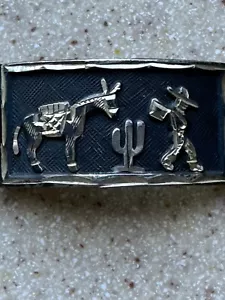 Raro bracciale a maglie in argento sterling, cavallo messicano Taxco 7”, viaggiatore, drago - Foto 1 di 15