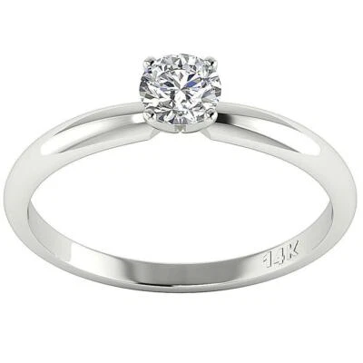 Solitaire Engagement Ring Natural Diamond I1 H 0.50 Carat 14K White Gold RS 4-12 - Image 1 of 4