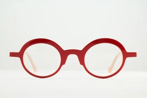 Rare Authentic Anne et Valentin ARTY 1246 40mm Red Peach Frames Glasses France - Picture 1 of 6