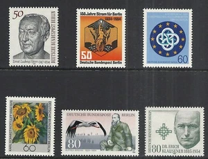 BERLIN SCOTT 9N492 - 9N497 MNH - ISSUES OF 1984     CAT $7.20 - Picture 1 of 2