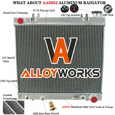Aluminum 3 Rows Radiator Fit Dodge Dakota/Mitsubishi Raider 3.7L 4.7L 2005-2010 Foto 1 de 4