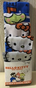 NEW 5 pair HELLO KITTY & FRIENDS Crew Socks Sanrio Adult Bioworld Keroppi frog - Picture 1 of 6