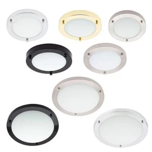 Litecraft Mari Ceiling Light Bathroom IP44 Rated Flush Mount Fitting - 4 Colours - Picture 1 of 50