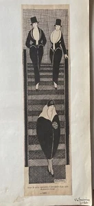 Illustration ART NOUVEAU par Georges Romain 3 femmes en smoking - Picture 1 of 1