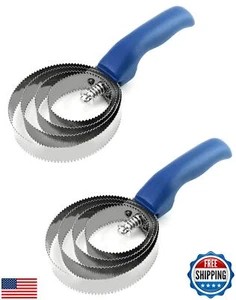 Peine de curry de doble cara QWORK, paquete de 2 4 anillos peine de curry de acero inoxidable con - Imagen 1 de 5