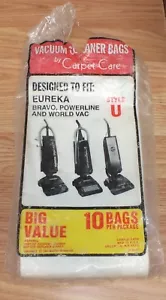 Lot of 7 Carpet Care Style U Vacuum Bags to Fit Eureka Bravo Powerline World Vac - Picture 1 of 7