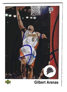 GILBERT ARENAS GOLDEN STATE WARRIORS SIGNED CARD WIZARDS GRIZZLIES ORLANDO MAGIC - Picture 1 of 1