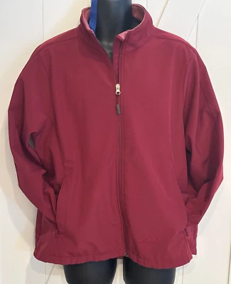 Cabelas Soft Shell Full Zip Men's Jacket Size 2XL Burgundy - Image 1 of 4