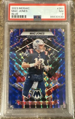 2023 Mosaic Mac Jones blue 261 PSA 7 National Pride - Image 1 of 3