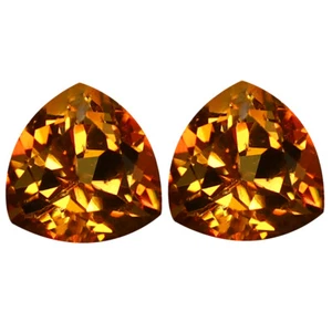 3.90 ct (2pcs) Dazzling MATCHING PAIR Trillion (8 x 8 mm) Sun Lantern Topaz - Picture 1 of 1