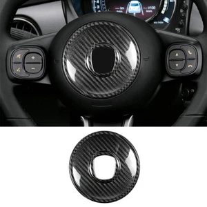 Real Carbon Fiber Steering Wheel Center Panel Trim For Fiat 500 Abarth 595 08-23 - Picture 1 of 20