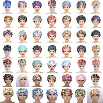 Classic Patterns Printing Scrub Cap Bouffant Hat / Cap Doctor Nurse Head Wear  - Image 1 of 4