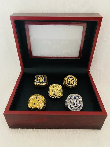 5 PCS NEW YORK Yankees World Series Champions Ring Set W Box, US SHIP 1996-2009 Cover