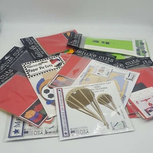 Large Mixed Lot Of Scrapbooking Craft Paper Die Cut 17 Packs Deluxe Cuts  - Picture 1 of 5