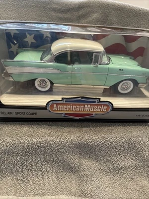 Ertl American Muscle Lt Green 1957 Chevrolet Bel Air Scale 1 18 NIB BC0100 - Image 1 of 4