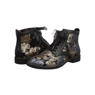 NEW Irregular Choice Rare Liliana Sequin Flat Boots UK4 Festival Boho Fairy Goth - Image 1 of 4