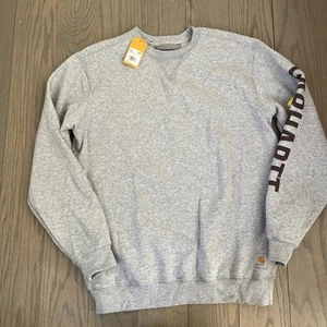 Carhartt men's loose fit middleweight crewneck logo sleeve graphic sweatshirt M - Picture 1 of 14