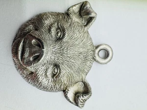 Gallo Zinn Bärenkopf Anhänger Handarbeit Unikat 1,75 Zoll - Bild 1 von 2