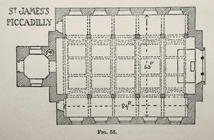 c1925 Architecture Plan of LONDON PICCADILLY - SAINT JAMES IN THE FIELD - Picture 1 of 2