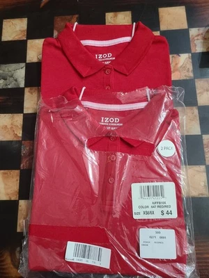 Paquete de 2 polos rojos uniformes escolares aprobados por Izod, juveniles XS6/6X, NUEVOS Foto 1 de 3