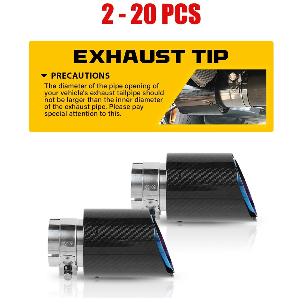 Аксессуары круглые из нержавеющей стали 304 с наконечником задней выхлопной трубы 2-20x - Изображение 1 из 4