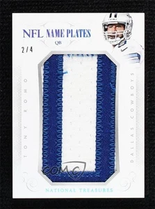 2014 Panini National Treasures NFL Name Plates /4 Tony Romo #NP-TR - Picture 1 of 3
