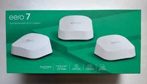 Amazon eero 7 Dual-Band Mesh Wi-Fi 7 System (3-Pack), Up to 2.5Gbps, 6,000 sq.ft - Picture 1 of 3