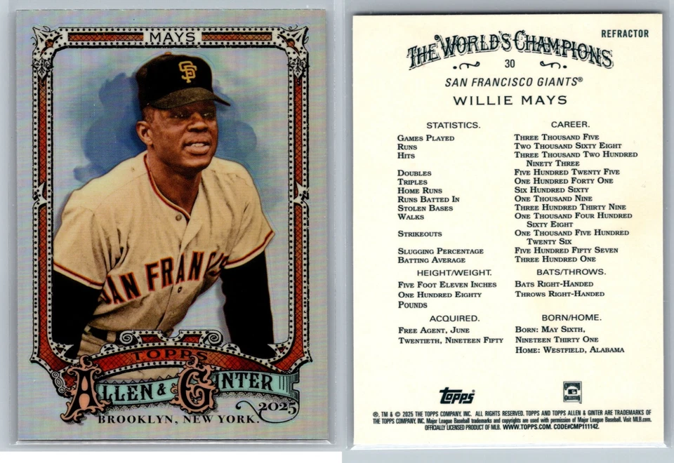 Topps Allen Ginter 2025 tamaño completo paralelo cromo refractor lámina filagree u Pick Foto 1 de 1