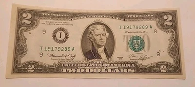 1976 $2 Two Dollar Bicentennial Bill Federal Reserve Note   - Image 1 of 4