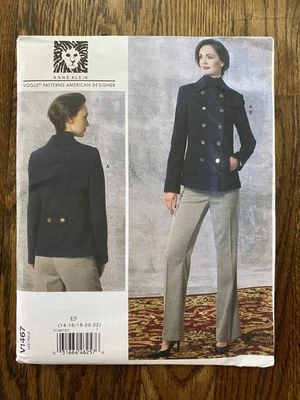 Vogue Pattern V1467 ANNE KLEIN Coat /Jacket & Slim Pants Size 14-22 UNCUT - Image 1 of 4