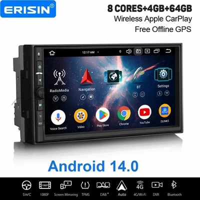 8 Core Android 14 2DIN Autoradio per Nissan CarPlay 4+64GB WiFi DAB+ USB 7" Navi - Imagen 1 de 4