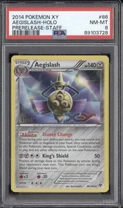 Aegislash Holo 2014 Pokemon XY 86/146 Prerelease Staff PSA 8 - Picture 1 of 2